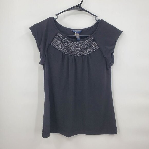 Banana Republic Sequin Neck Top Women Size XS Petite Sleeveless Lightweight Casu - Picture 1 of 9